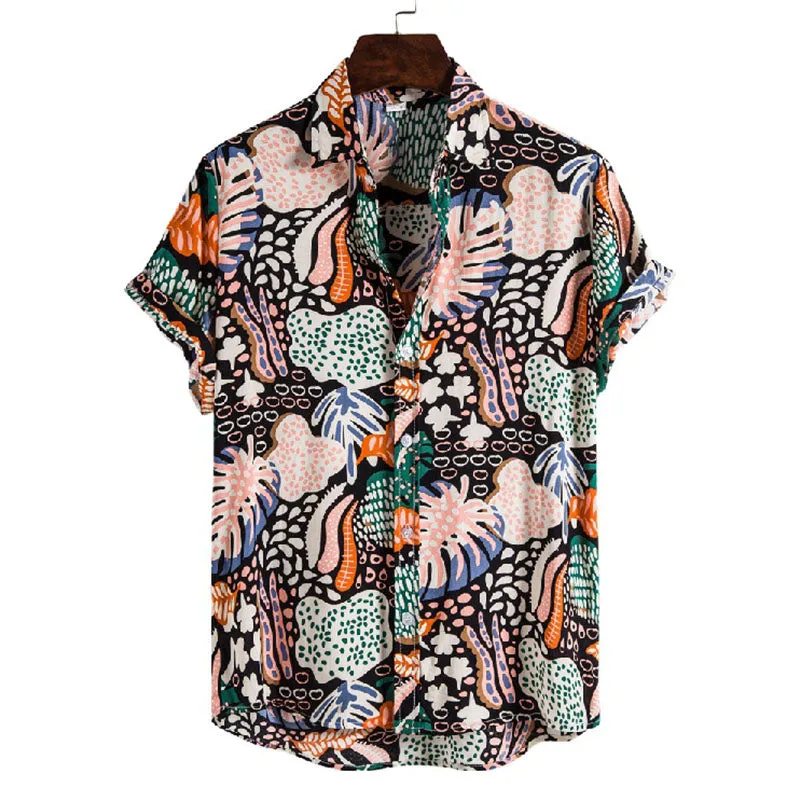 Cotton And Linen Printed Pocket Button-down Shirt sold by Shopnova