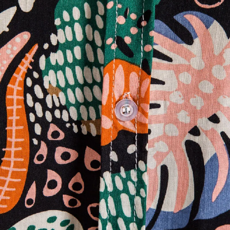 Cotton And Linen Printed Pocket Button-down Shirt sold by Shopnova product image thumbnail 4