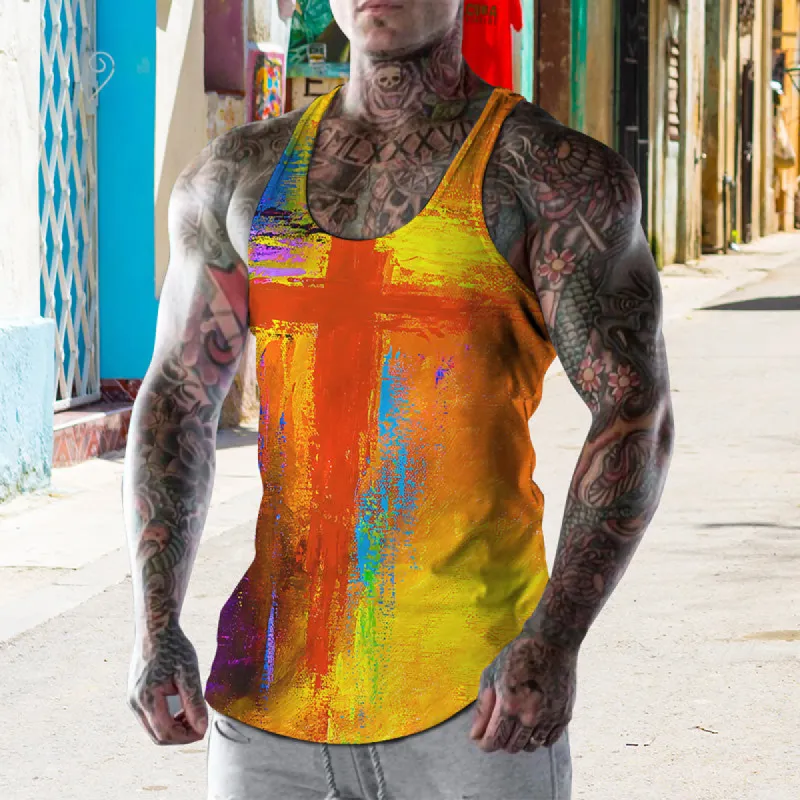 Easter Tie Dye Cross Pattern Trend Street Casual Tank Top sold by Shopnova