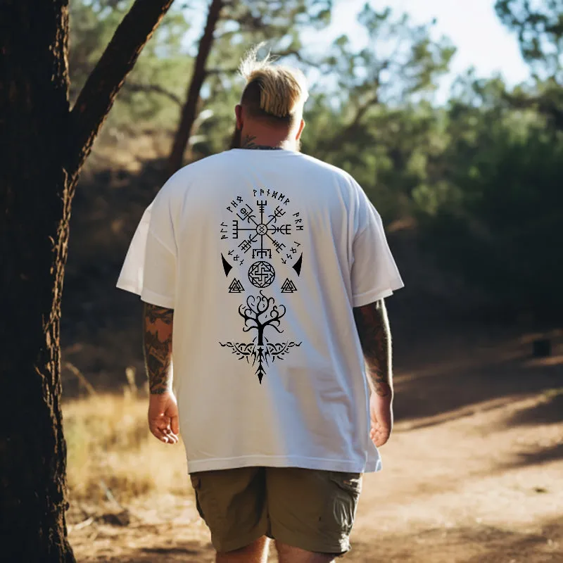 Nordic Symbols Viking Runes and Valknut Print T-Shirt sold by Shopnova product image thumbnail 2