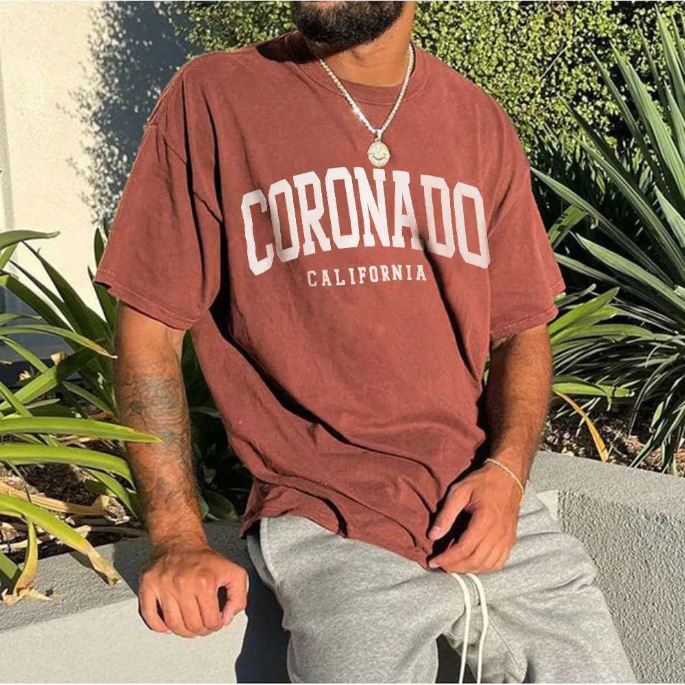 Coronado Men's Summer Fashion Oversized T-Shirts sold by Shopnova