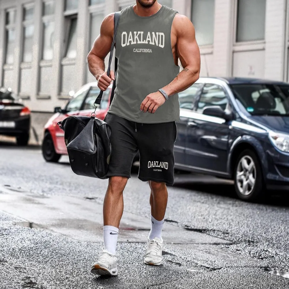 Oakland Men's Streetwear 2 Piece Tracksuits-B sold by Shopnova