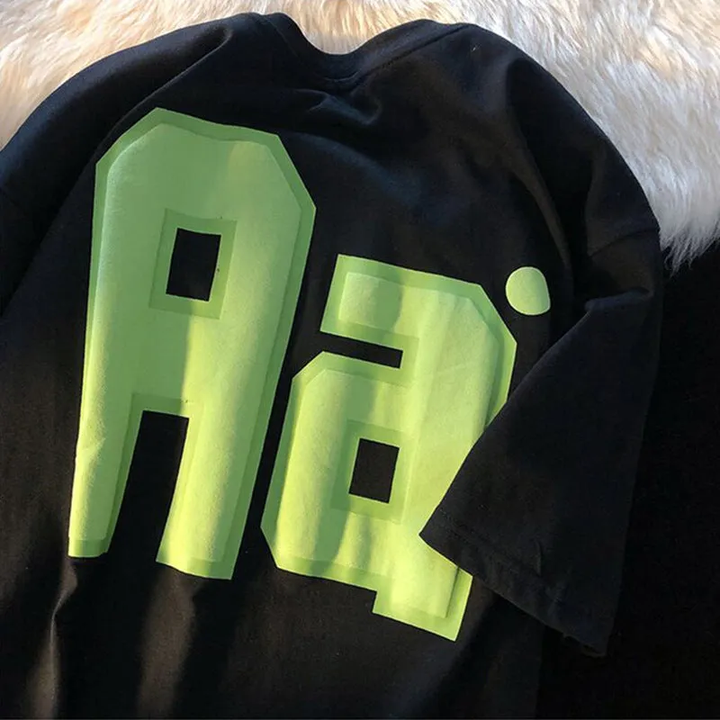 "Aa" Graphic Print Casual Round Neck Men's T-Shirt sold by Shopnova product image thumbnail 2