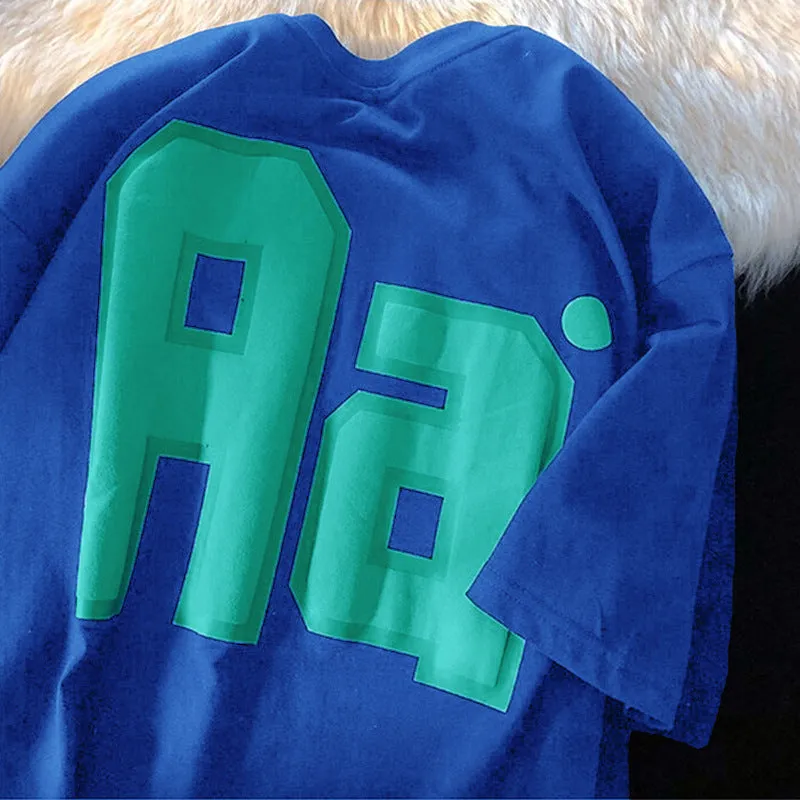 "Aa" Graphic Print Casual Round Neck Men's T-Shirt sold by Shopnova product image thumbnail 3