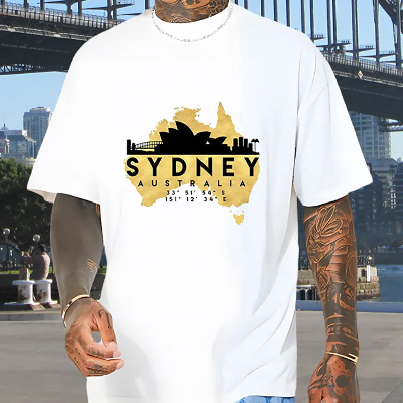 Australia Map and Sydney Landmarks Tee sold by Shopnova