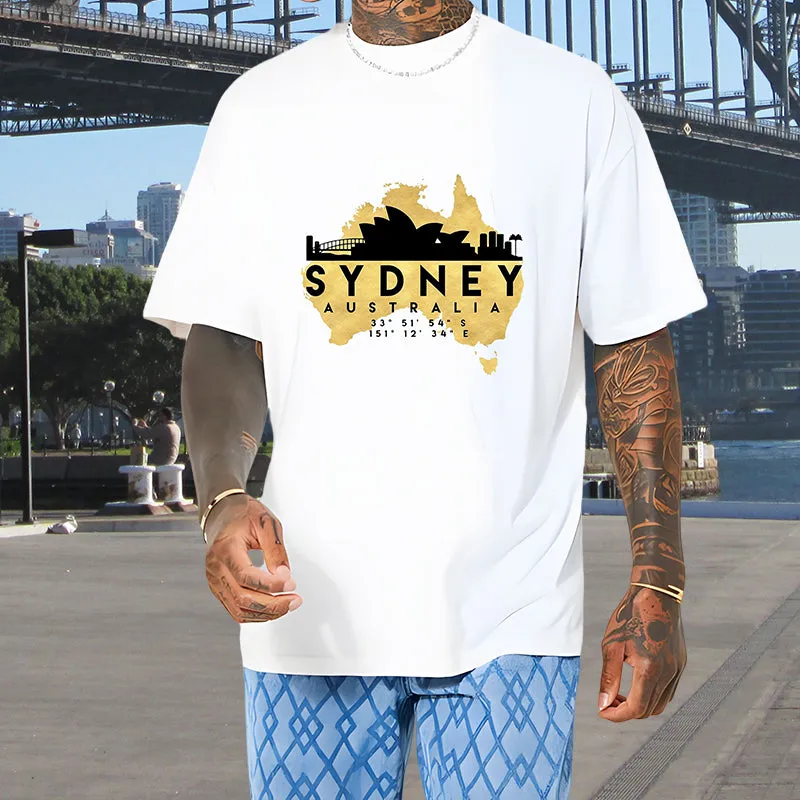 Australia Map and Sydney Landmarks Tee sold by Shopnova product image thumbnail 2