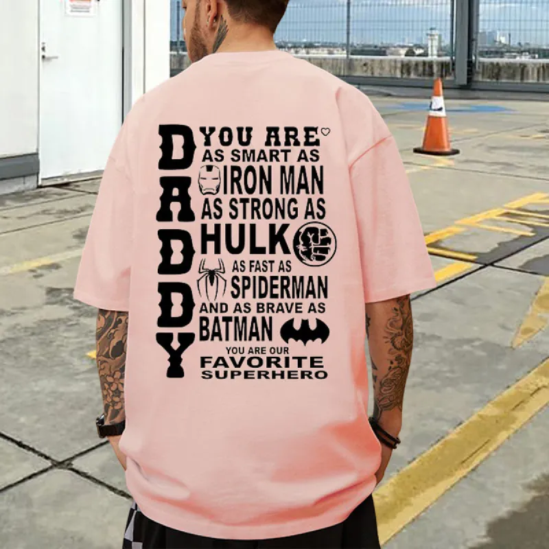 Gift for Dad Daddy Letter Print Men's Cotton Tee sold by Shopnova