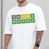 Knows Words Letter Print Casual Men's T-Shirt sold by Shopnova