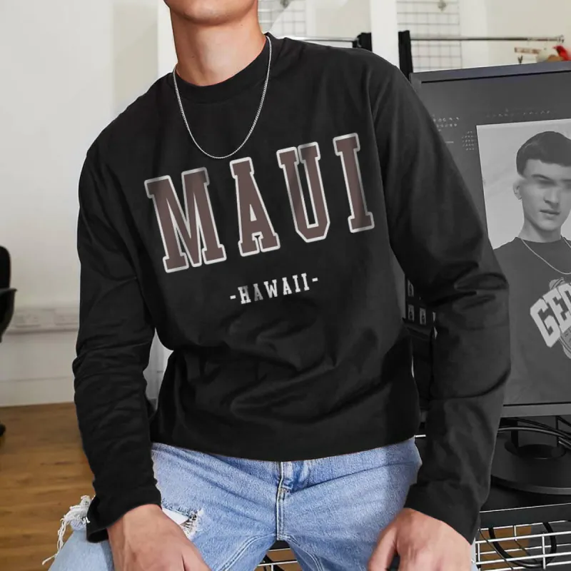 "MAUI"Men's Long Sleeve T-Shirt-B sold by Shopnova