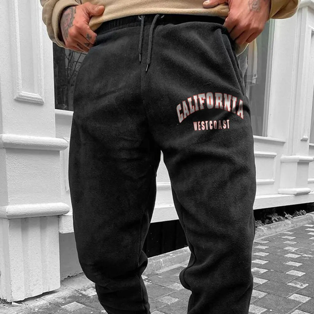 California West Coast Men's Streetwear Fleece Sweatpants sold by Shopnova product image thumbnail 2