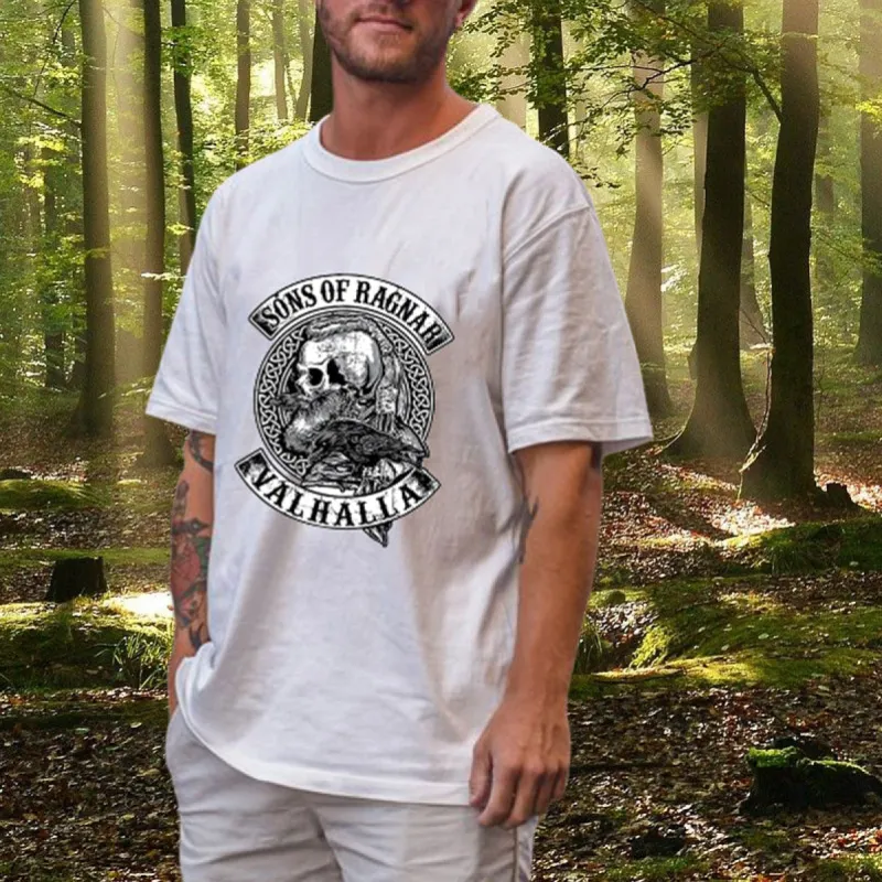 Norse Mythology Inspired Sons of Ragnar Print T-Shirt sold by Shopnova
