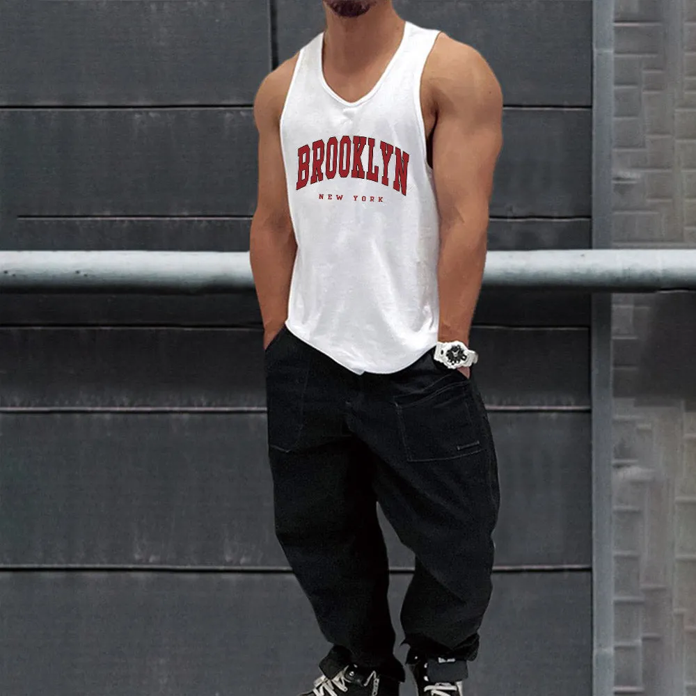 Brooklyn Alphabet Graphic Print Athleisure Men's Tank Top sold by Shopnova product image thumbnail 2