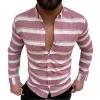 Turn-down collar button-down long sleeve men's casual shirt sold by Shopnova