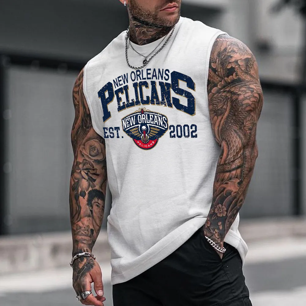 New Orleans Pelicans Men's Streetwear Tank Tops-C sold by Shopnova