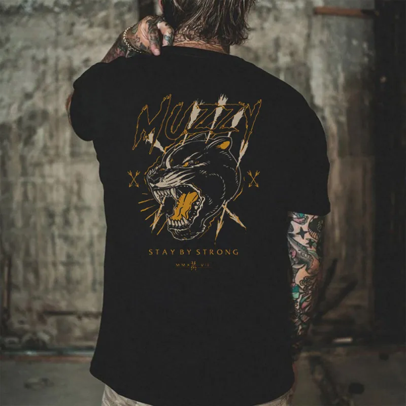 Animal Graphic Print Loose Men's Short Sleeve T-Shirt sold by Shopnova