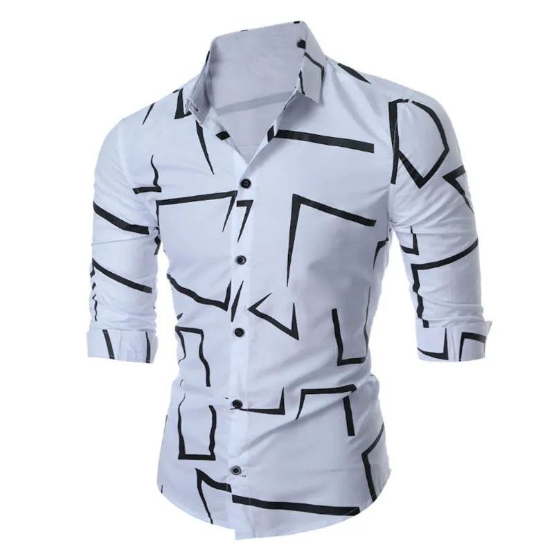 Clearance-Casual Printed Long Sleeved Shirt-S,XL sold by Shopnova