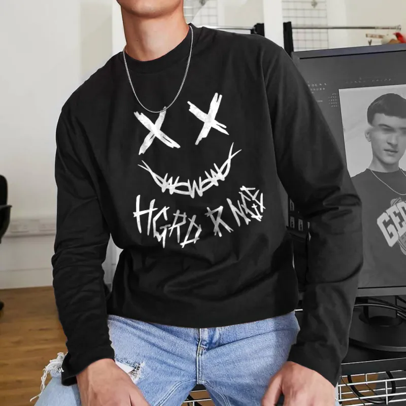 Men's Fashion Round Neck Long Sleeve T-Shirts-B sold by Shopnova