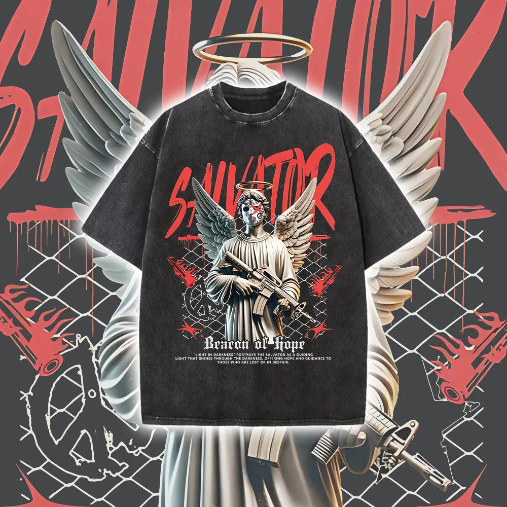 Beacon Of Hope Men's Washed Black Color Tee sold by Shopnova