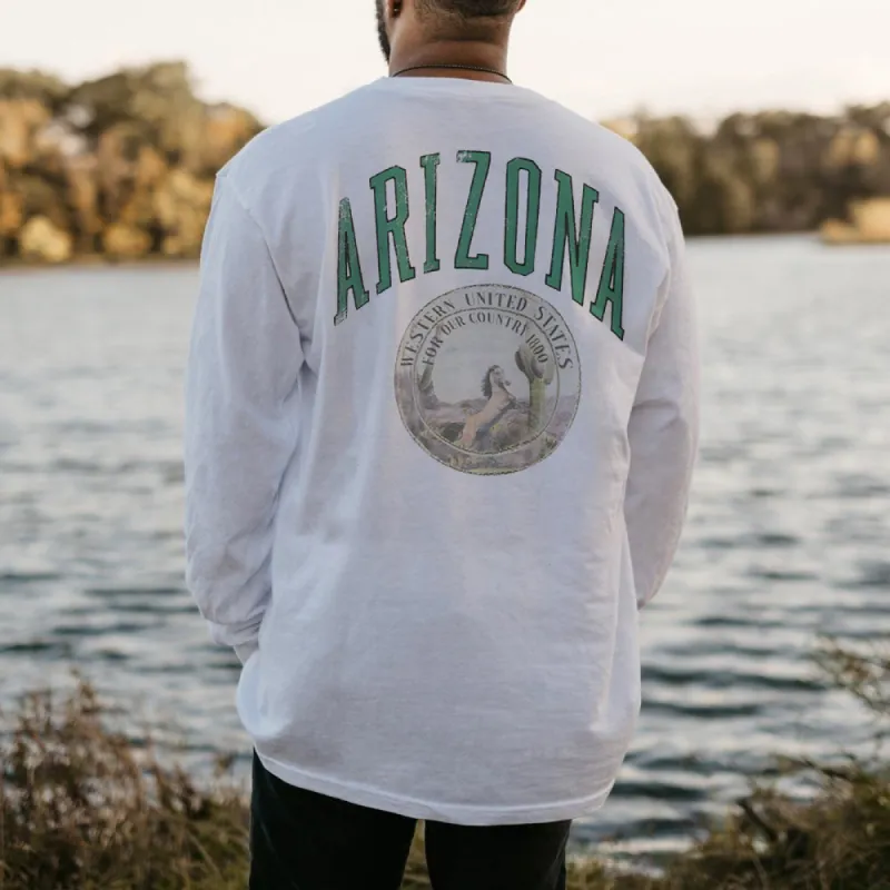 Arizona States Men's Casual Long Sleeve T-Shirts sold by Shopnova