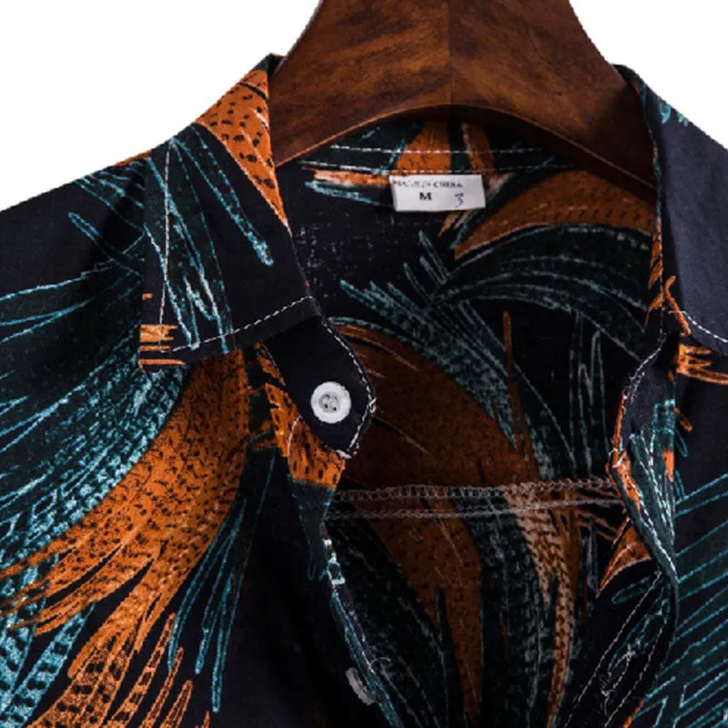 Cotton And Linen Printed Pocket Button-down Shirt sold by Shopnova product image thumbnail 3