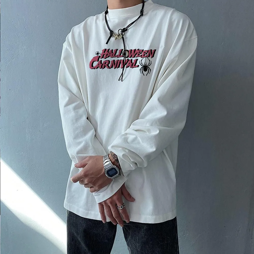 NOVAROPA™ Halloween Graphics Casual Men's Long Sleeve T-shirt-B sold by Shopnova product image thumbnail 2