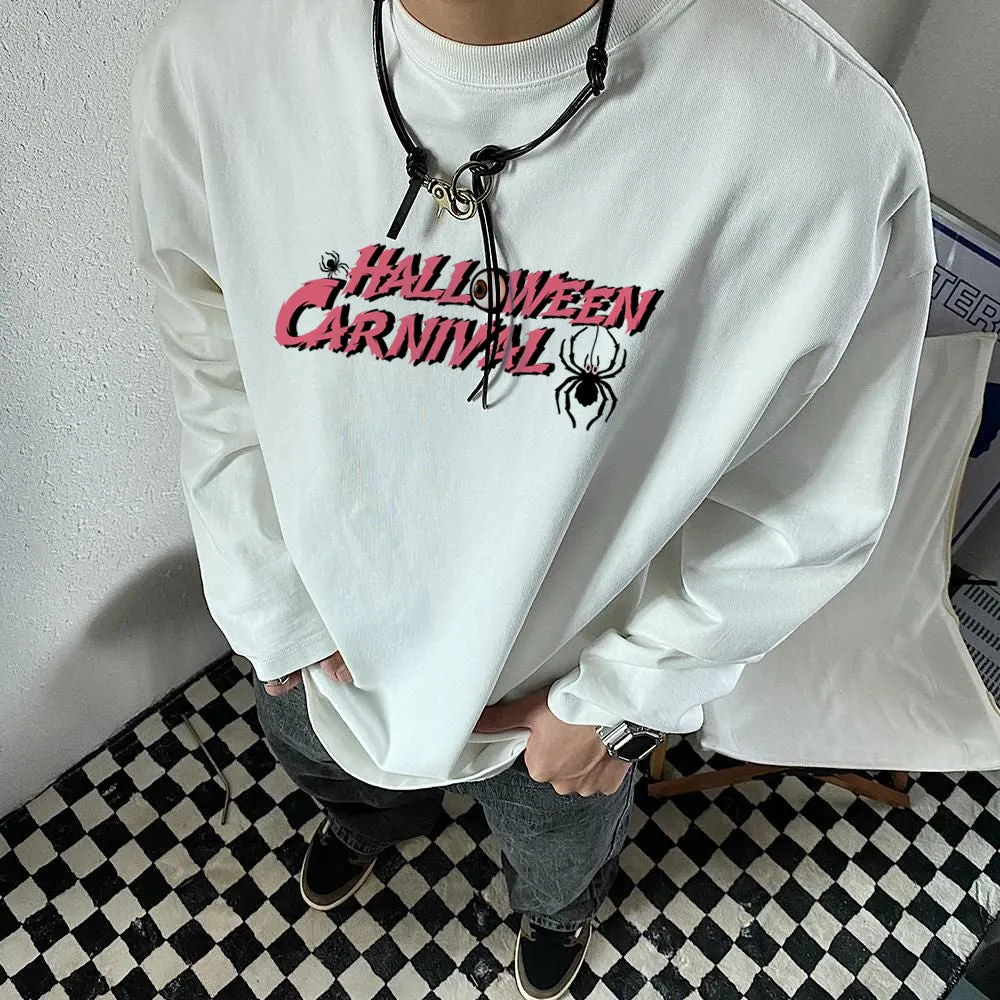 NOVAROPA™ Halloween Graphics Casual Men's Long Sleeve T-shirt-B sold by Shopnova