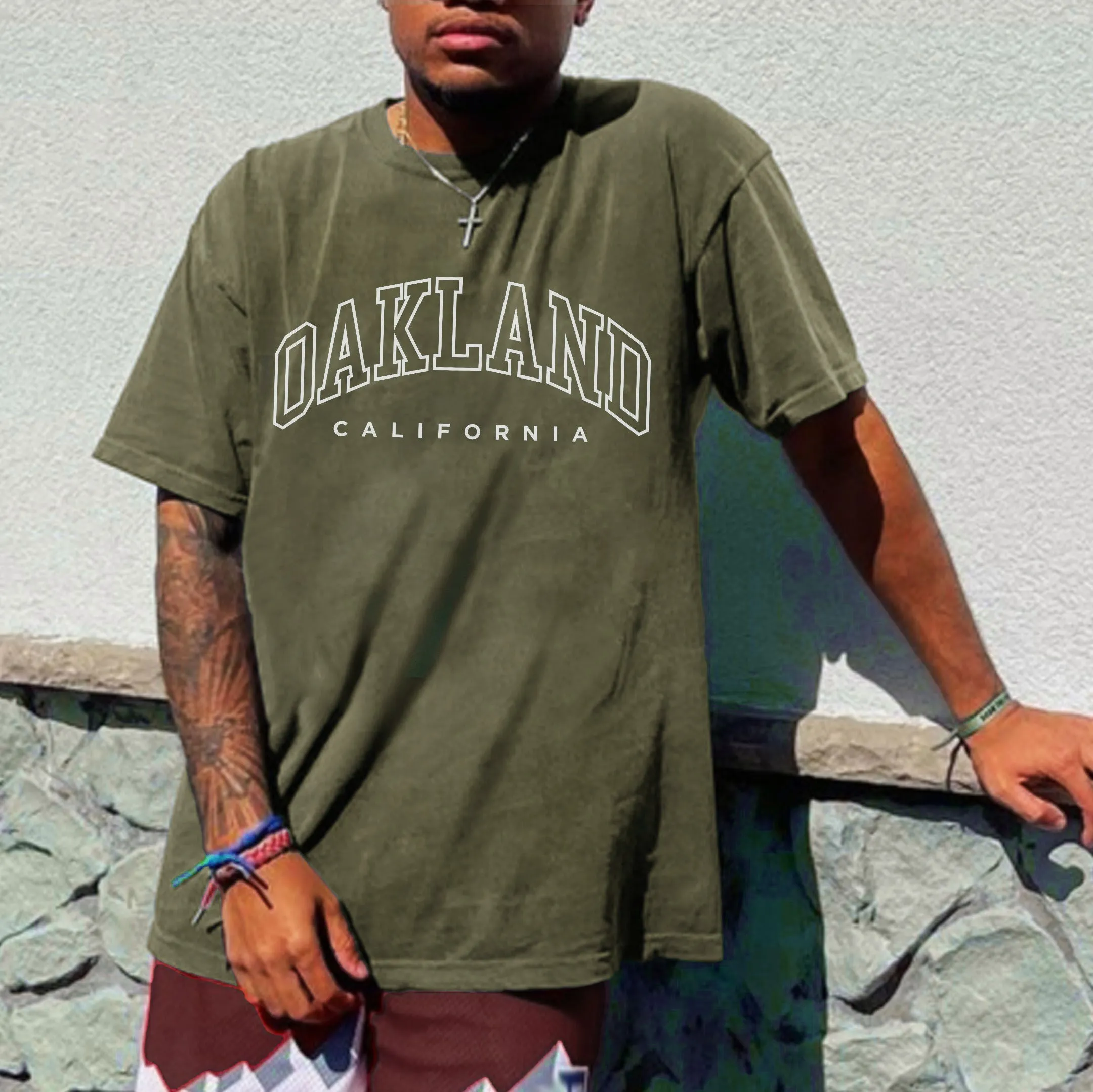 Oakland Men's Fashion Oversized T-Shirts sold by Shopnova