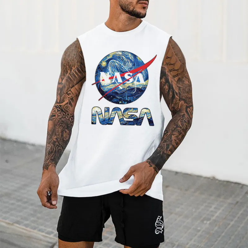 Clearance-NASA Graphic Print Casual Men's Tank Top-2XL sold by Shopnova