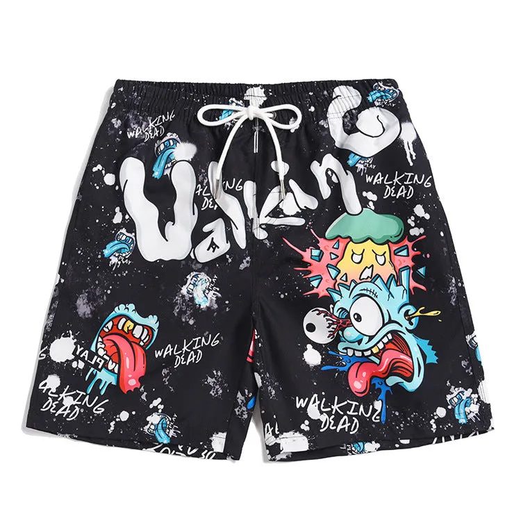 Men's beach pants loose casual cartoon printed shorts sold by Shopnova product image thumbnail 2