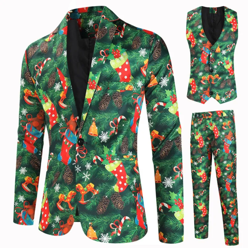 Clearance- Men's Christmas Party Costume 3 Piece Opposuit made by Shopnova