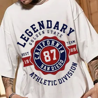 Round Neck Letter Graphic Print Short Sleeve Loose Casual T-Shirt sold by Shopnova product image thumbnail 3