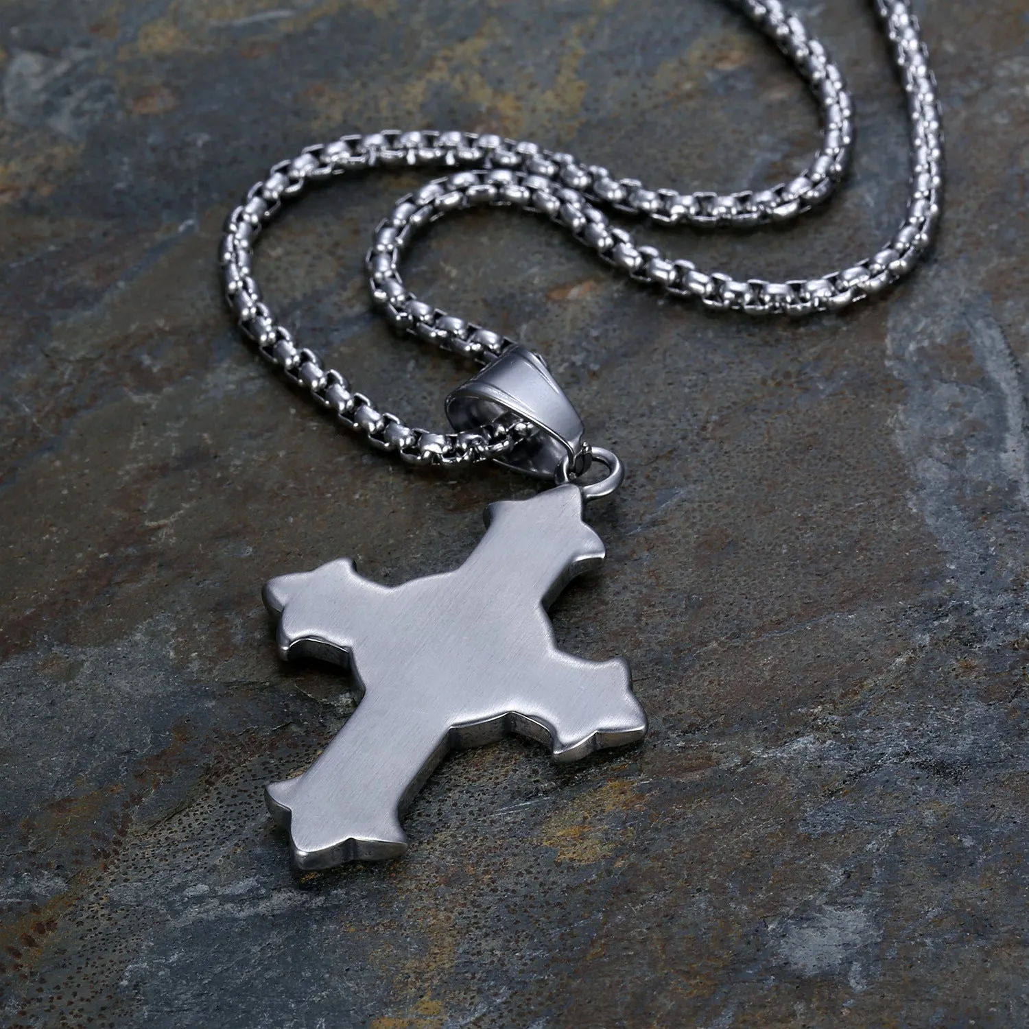 Vintage Medieval Knight Men's Cross Pendant Stainless Steel Necklace sold by Shopnova product image thumbnail 3