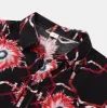 Fashion Print Lapel Button Short Sleeve Shirt sold by Shopnova