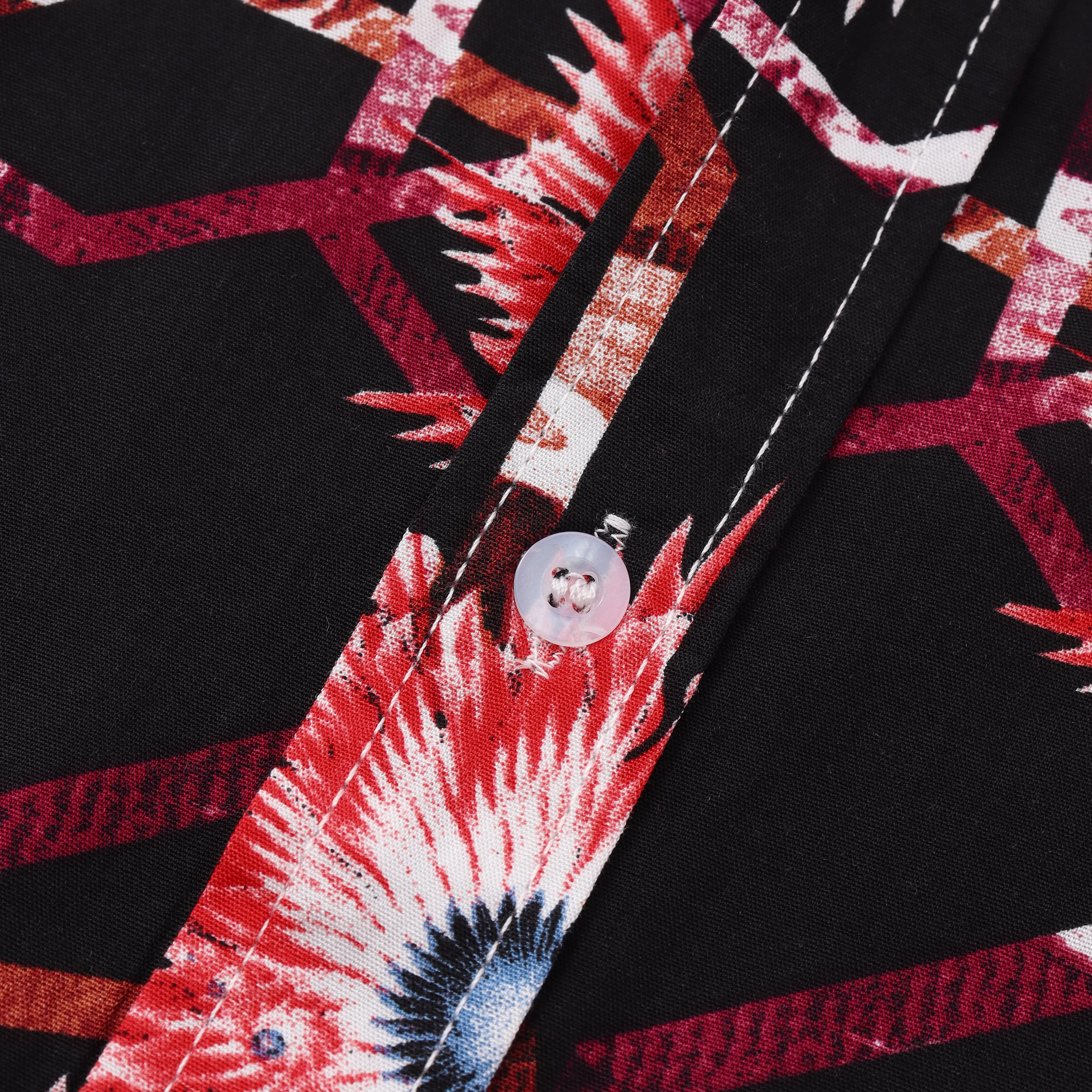 Fashion Print Lapel Button Short Sleeve Shirt sold by Shopnova product image thumbnail 4