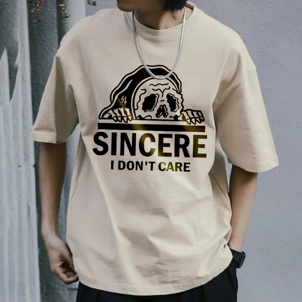 SINCERE I DONT CARE Personality Graphic Print Men's Casual T-Shirt sold by Shopnova product image thumbnail 2