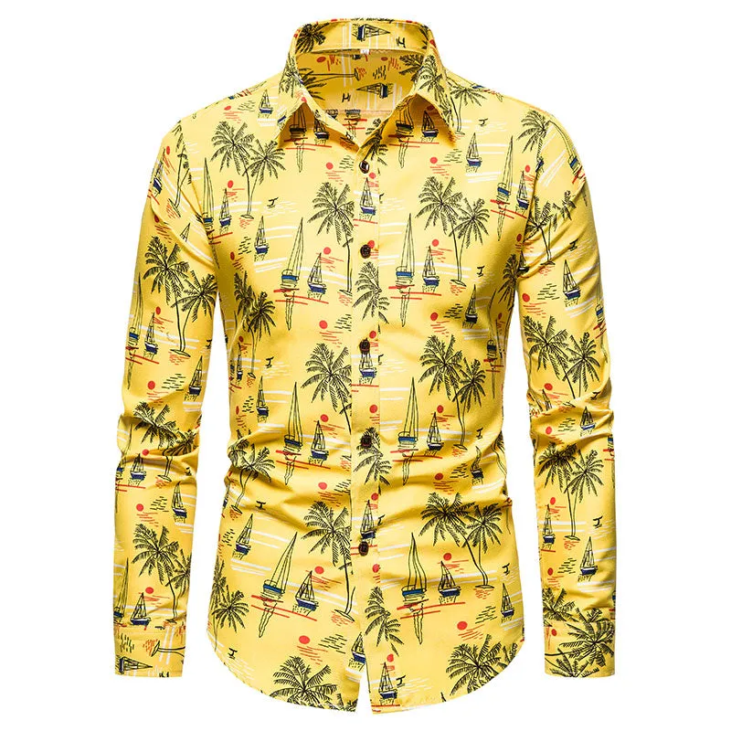 Long-sleeved Shirt With Lapel Print sold by Shopnova product image thumbnail 3