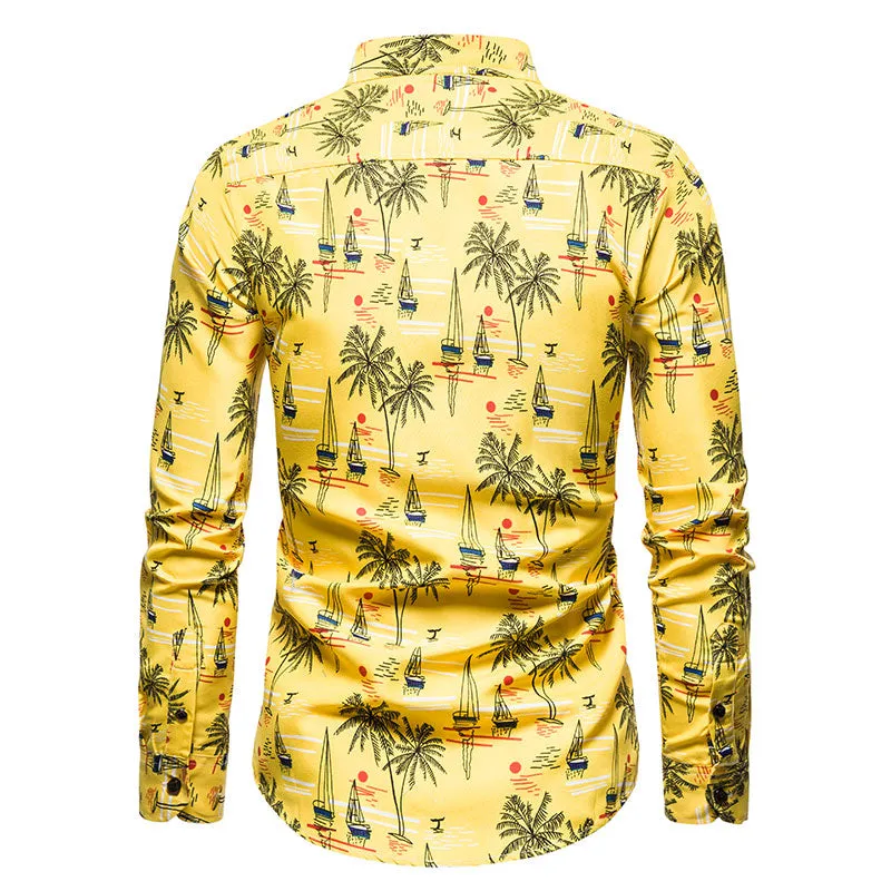 Long-sleeved Shirt With Lapel Print sold by Shopnova product image thumbnail 4