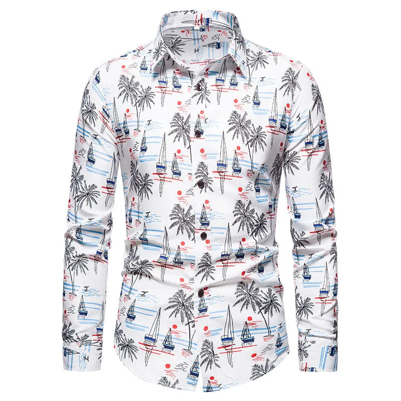 Long-sleeved Shirt With Lapel Print sold by Shopnova product image thumbnail 5