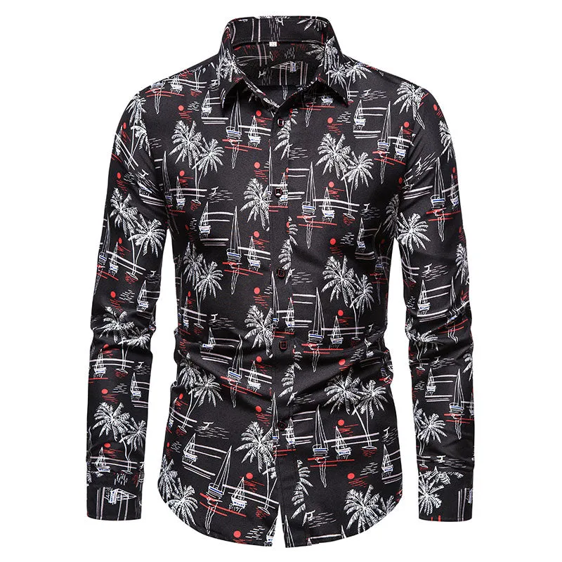 Long-sleeved Shirt With Lapel Print sold by Shopnova