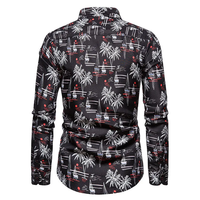 Long-sleeved Shirt With Lapel Print sold by Shopnova product image thumbnail 2