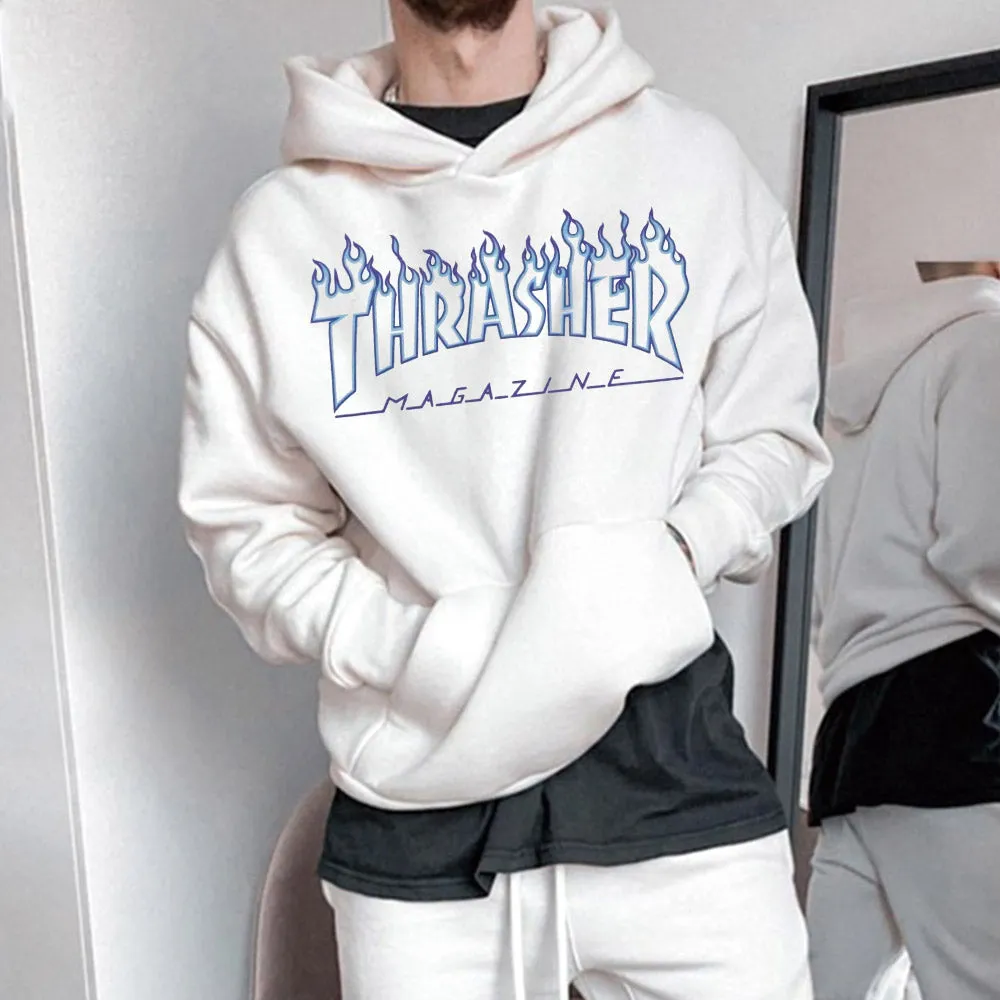 Casual Loose Simple Hooded Long Sleeve Men's Sweatshirt sold by Shopnova