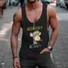 Monday Alphabet Graphic Print Men's Tank Top sold by Shopnova