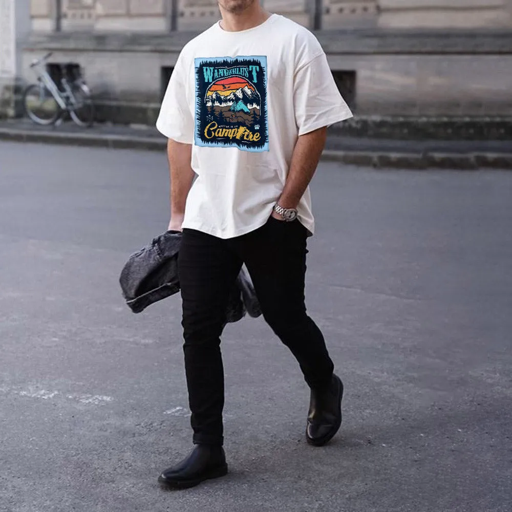 Mountain Alphabet Graphic Print Men's T-Shirt sold by Shopnova product image thumbnail 2