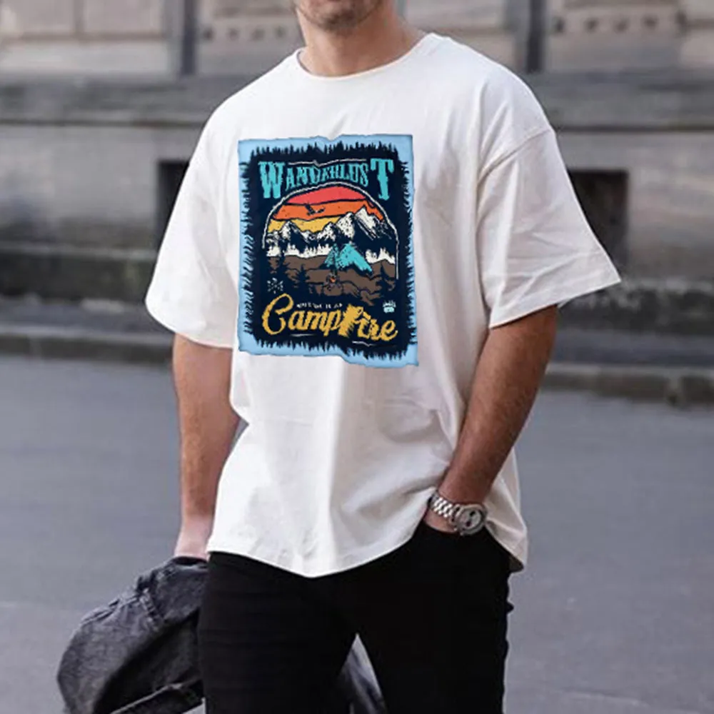 Mountain Alphabet Graphic Print Men's T-Shirt sold by Shopnova