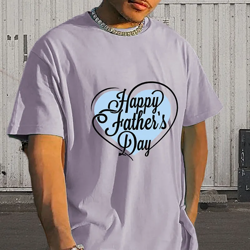 Men's Happy Father's Day Print Cotton T-shirt sold by Shopnova