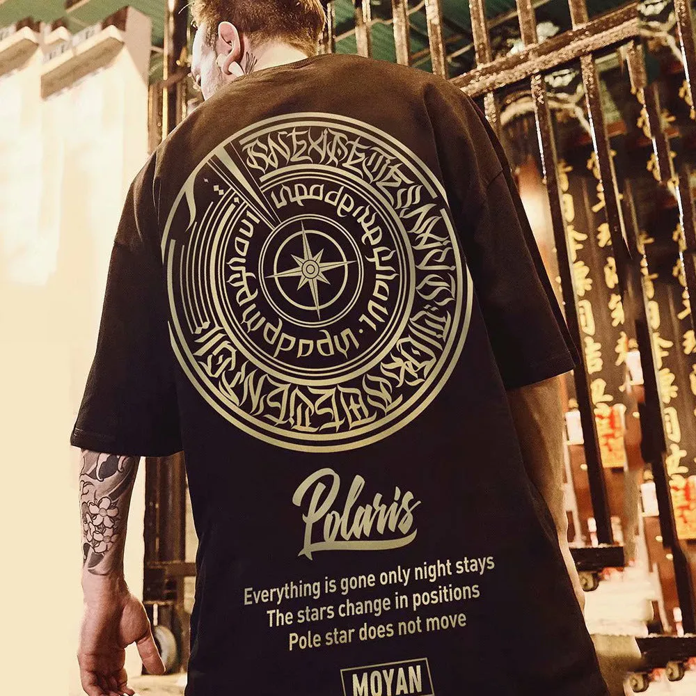 Clearance-Design print short-sleeved T-shirt sold by Shopnova