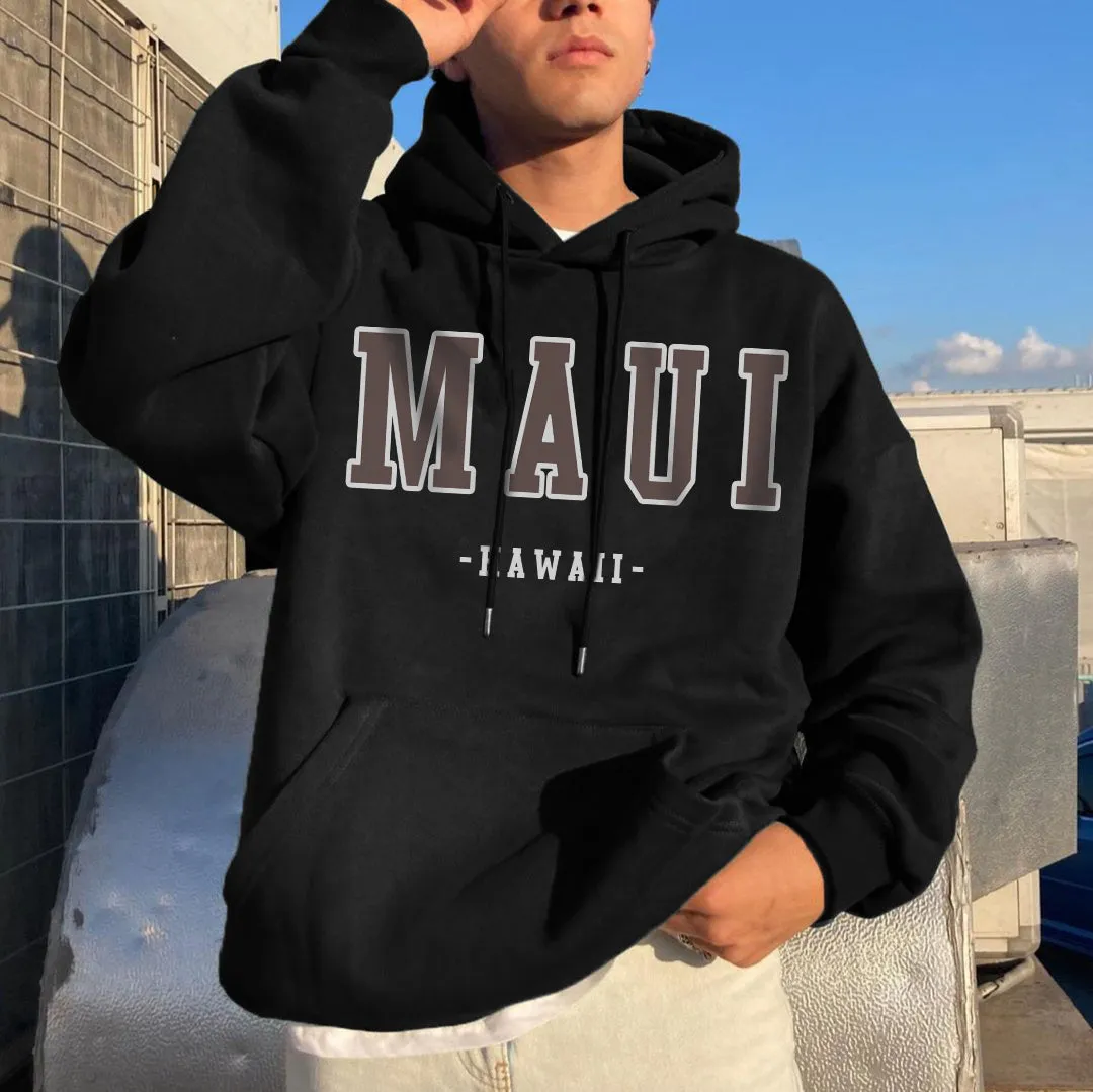 MAUI Hawaii Men's Casual Loose Fit Hoodie sold by Shopnova