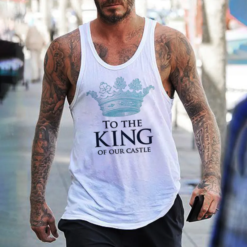 To The King Graphic Print Father's Day Casual Men's Tank Top sold by Shopnova