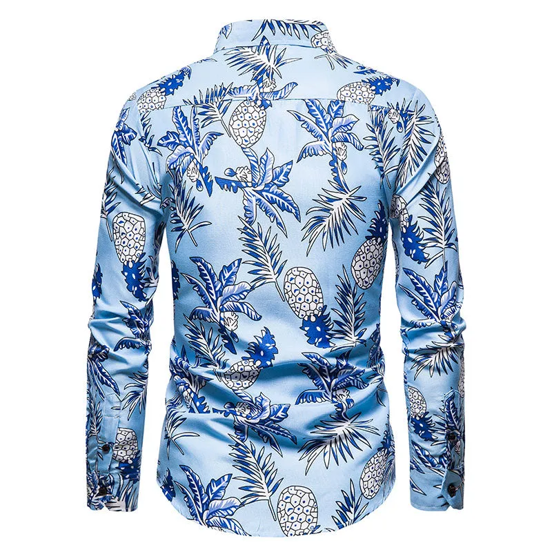 Long-sleeved Shirt With Lapel Print sold by Shopnova product image thumbnail 2