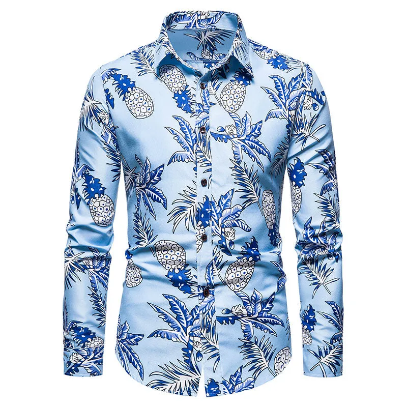 Long-sleeved Shirt With Lapel Print sold by Shopnova